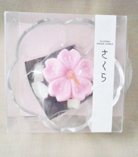  including carriage 2 point candle spring. flower ... set Sakura ../ tea light candle holder peach Sakura hard candy rakugan aroma candle Japanese confectionery 