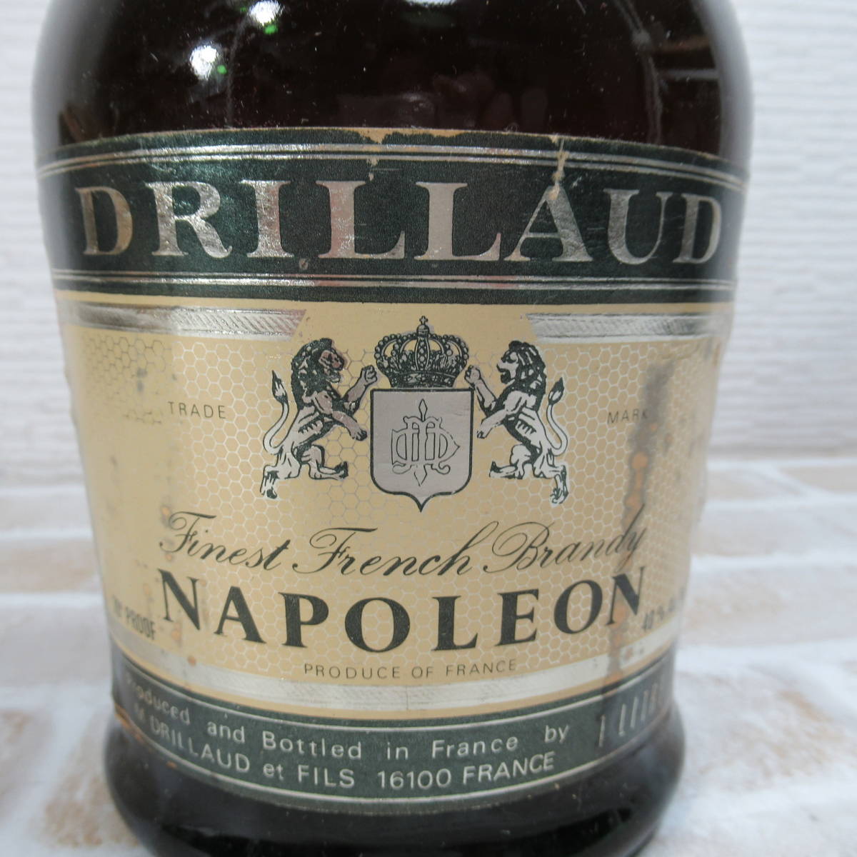 0507C DRILLAUD ドリオ ナポレオン ブランデーグリーンボトル 1000ml_画像2