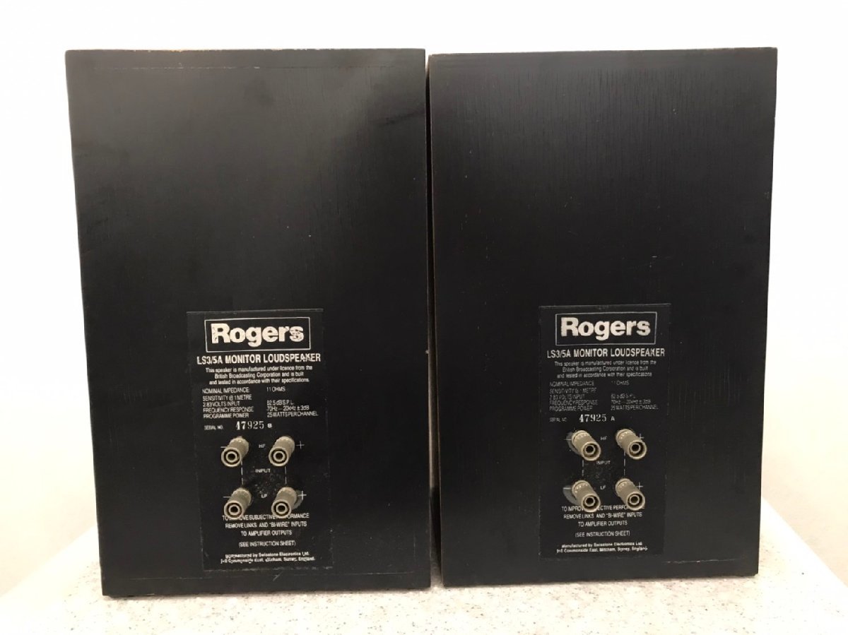 □t1948 ☆Rogers LS3/5A MONITOR LOUDSPEAKER ペアスピーカー