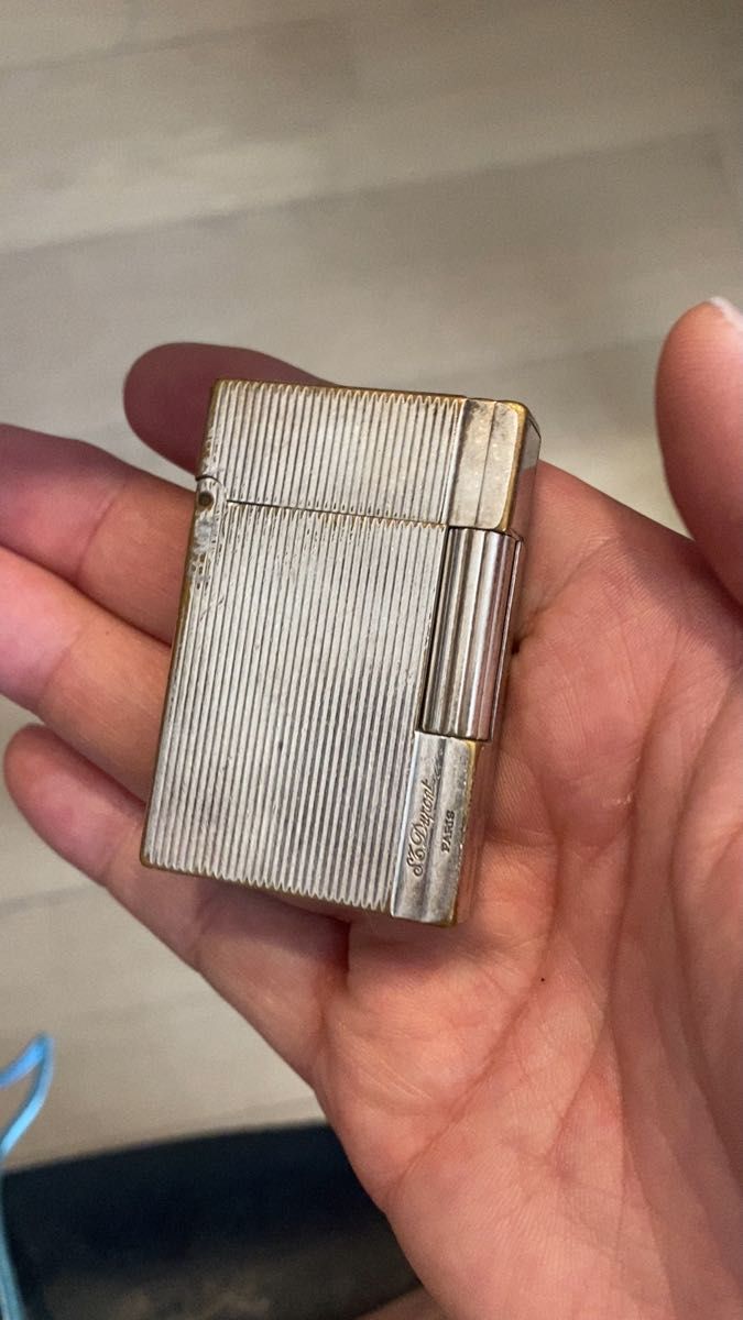 開閉音キーーン良い Dupont デュポン ガスライター ローラー シルバー