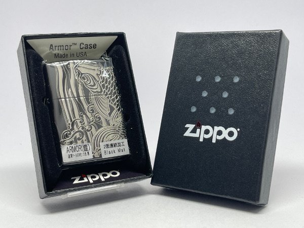 ZIPPO】ジッポー：ANTIQUE 昇鯉(B)/Oxidized Silver アーマー
