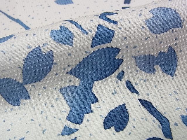 期間限定セール50%off!□平和屋□極上 琉球藍染 小紋 単衣 本草木染