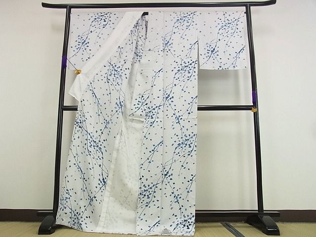期間限定セール50%off!□平和屋□極上 琉球藍染 小紋 単衣 本草木染