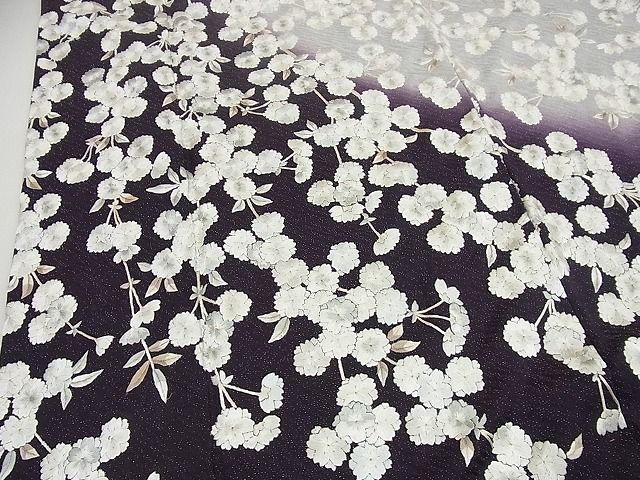 平和屋着物□極上 訪問着 総手刺繍 暈し染め 花尽くし 銀通し地 逸品