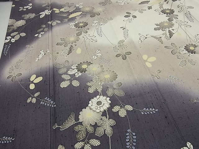 平和屋着物□極上染織の名門しょうざん生紬訪問着単衣菊花文逸品未使用