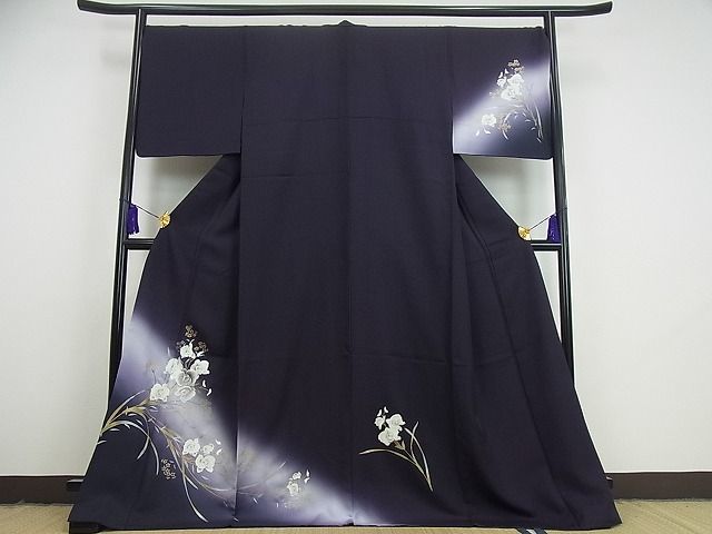 素晴らしい外見 平和屋着物□極上 訪問着 刺繍 胡蝶蘭 暈し染め 金彩