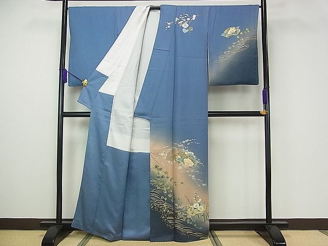 お試し価格!】【お試し価格!】訪問着 草花文 暈し染め 金彩 mop3514
