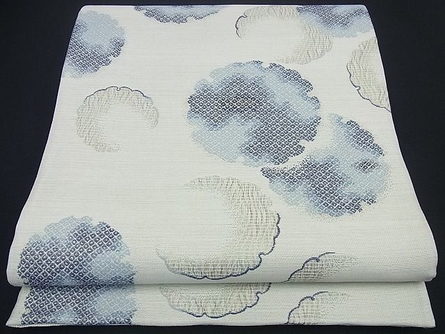 日本限定 平和屋着物□極上 本藍 六通柄袋帯 雪輪鹿の子文 金糸 逸品
