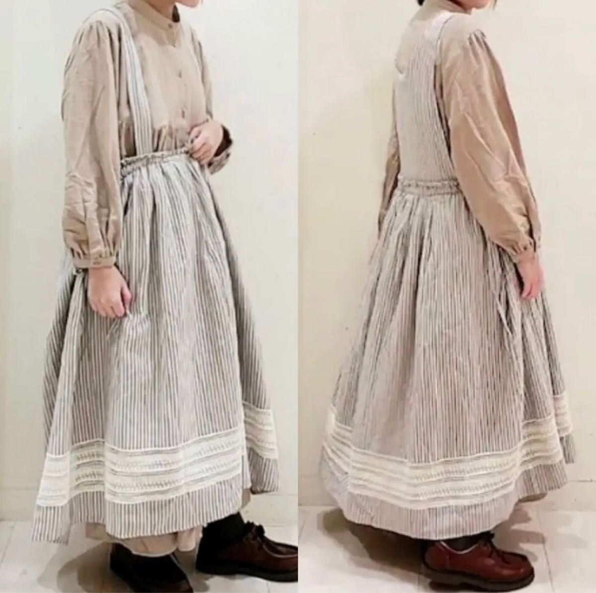 サマンサモスモス 前後着エプロンワンピース kazumi ネイビー サマンサモスモス 前後着エプロンワンピース kazumi ネイビー