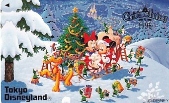 〆東京ディズニーランド クリスマス1996 ミッキーマウステレカ_画像1