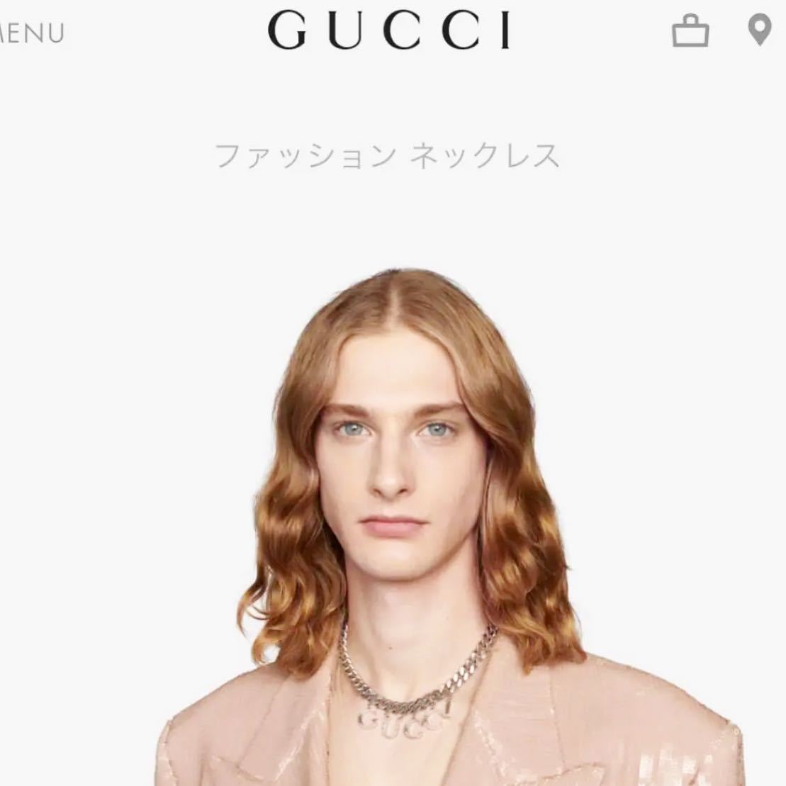 定価137500円GUCCI スクリプトロゴ ネックレスグッチシルバーチョーカー