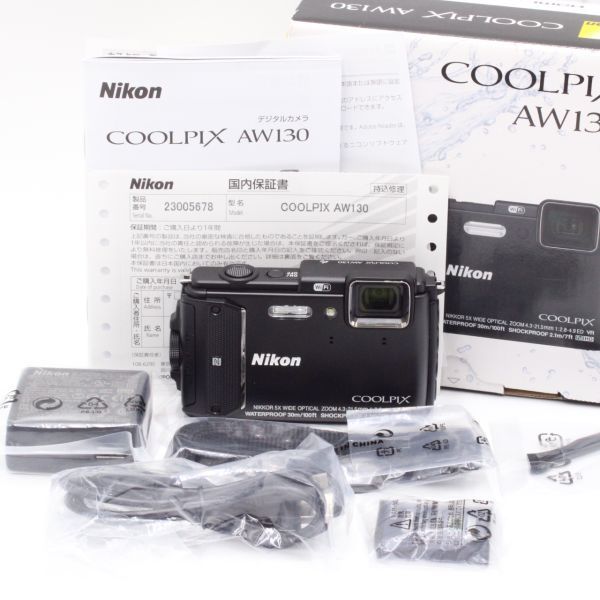 海外最新 【未使用品】Nikon ニコン COOLPIX AW130 ブラック #1685