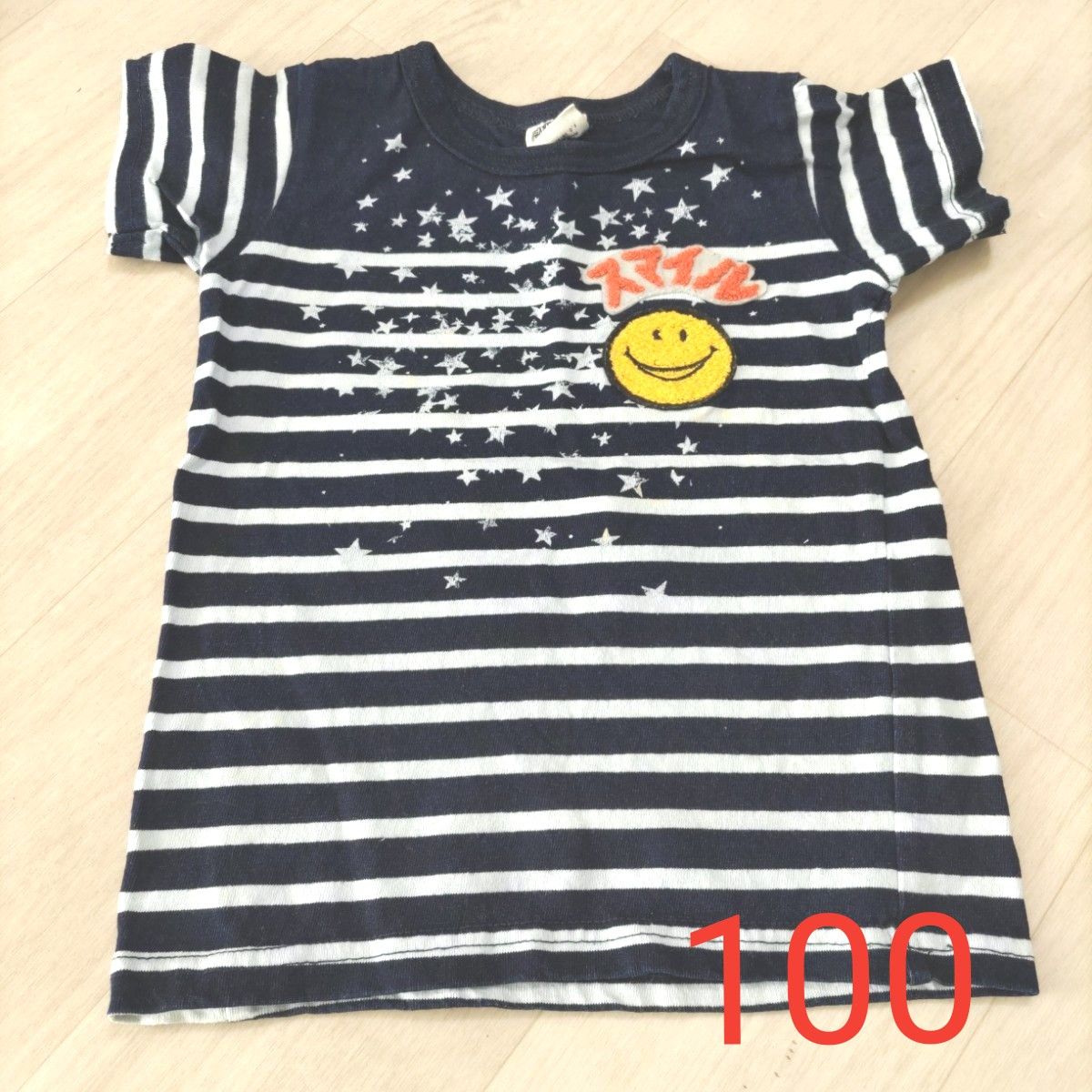 ☆　F.O.KIDS(エフオーキッズ)　スマイリー　半袖Tシャツ　100サイズ　 ボーダーTシャツ
