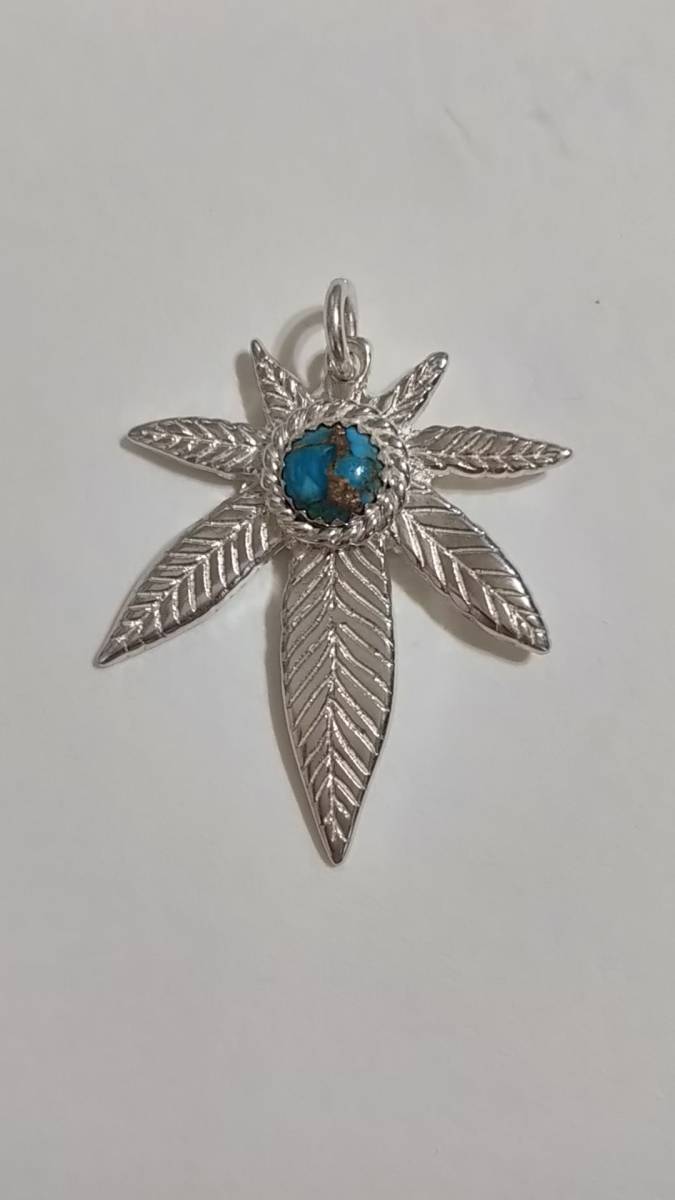  silver 950 turquoise gun ja pendant hand made 