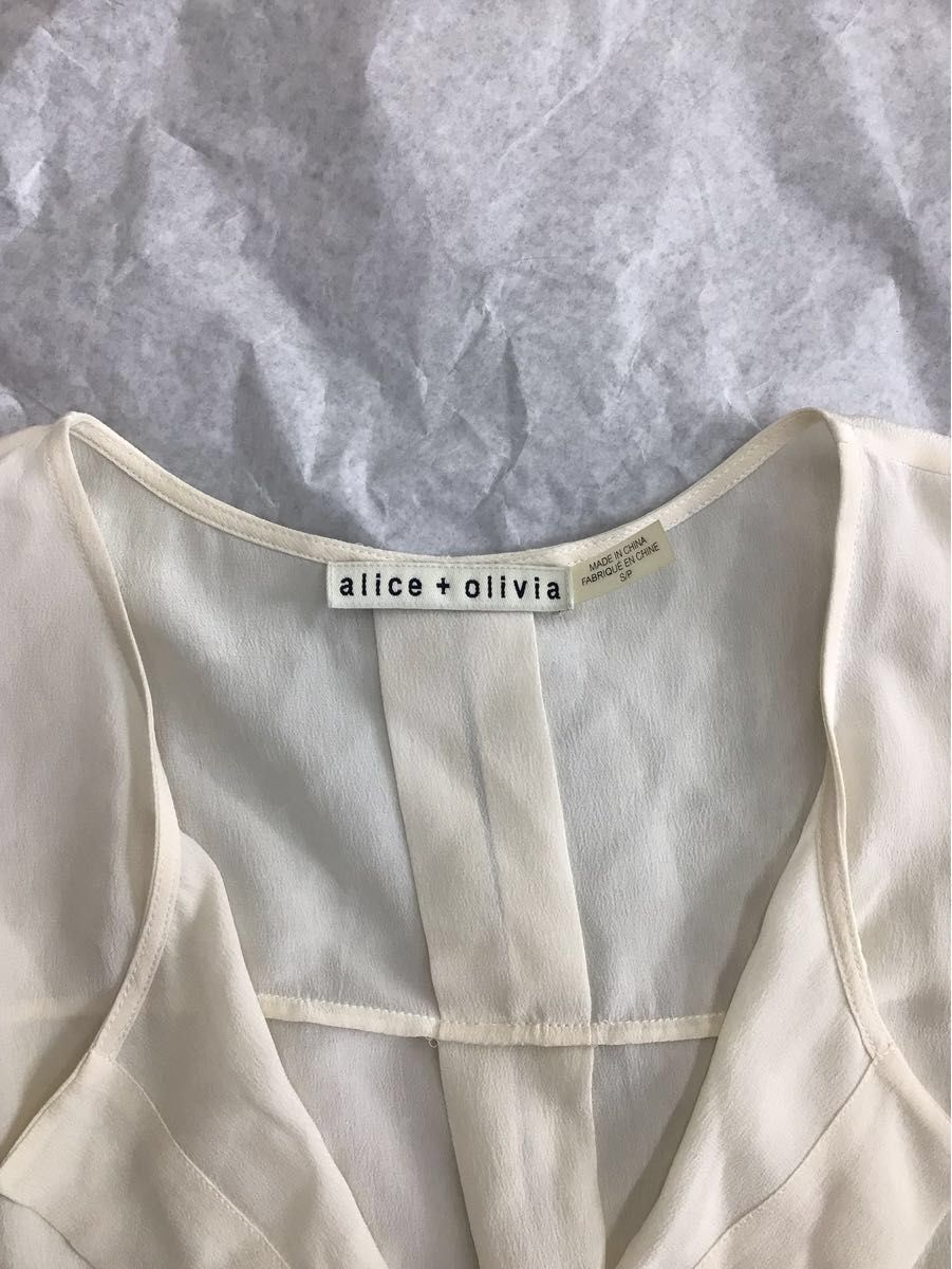 アリスアンドオリビア Alice+Olivia ノースリーブブラウス シースルートップス シースルーノースリーブ 夏ベスト