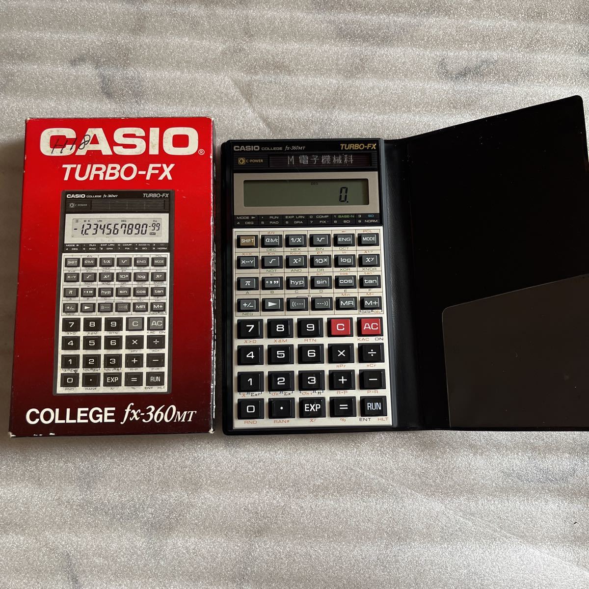 [ finest quality beautiful goods ]CASIO Casio TURBO-FX COLLEGE fx-360MT count machine . chronicle chemistry student school exclusive use with cover! origin box attaching!