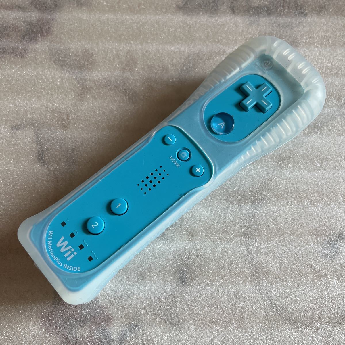 任天堂 Wiiリモコンプラス MotionPLUS Wii ウィー リモコン 本体 wii Nintendo ゲーム ニンテンドー コントローラー ブルー 青 アオ WiiU_画像1