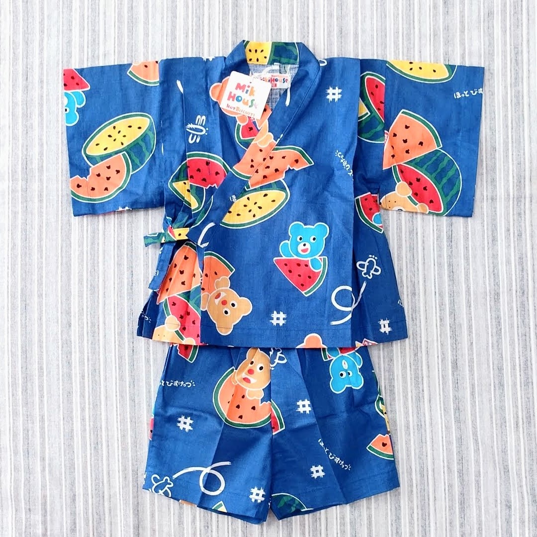 名作 △送料込△★新品★ミキハウス*ホットビスケッツ*くま×スイカ柄*甚平*80㎝ その他 名作 △送料込△★新品★ミキハウス*ホットビスケッツ*くま×スイカ柄*甚平*80㎝ その他
