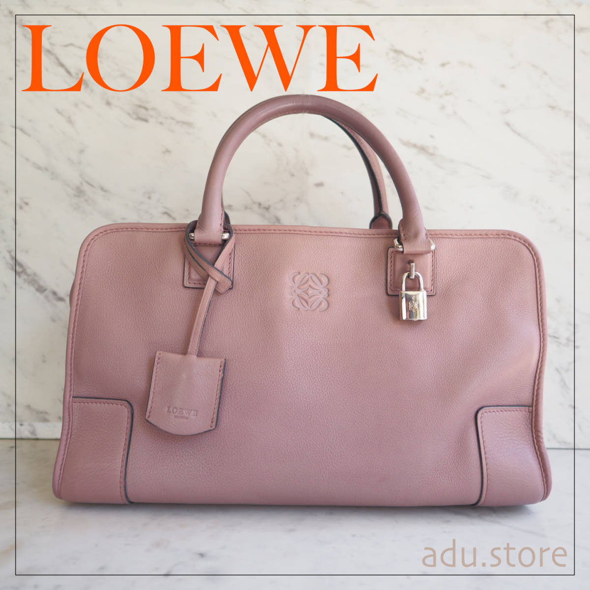 大人気新品 レディース グレー ベージュ ピンク ボストンバッグ ハンドバッグ 36 アマソナ LOEWE ロエベ ブランド クロシェット 鍵