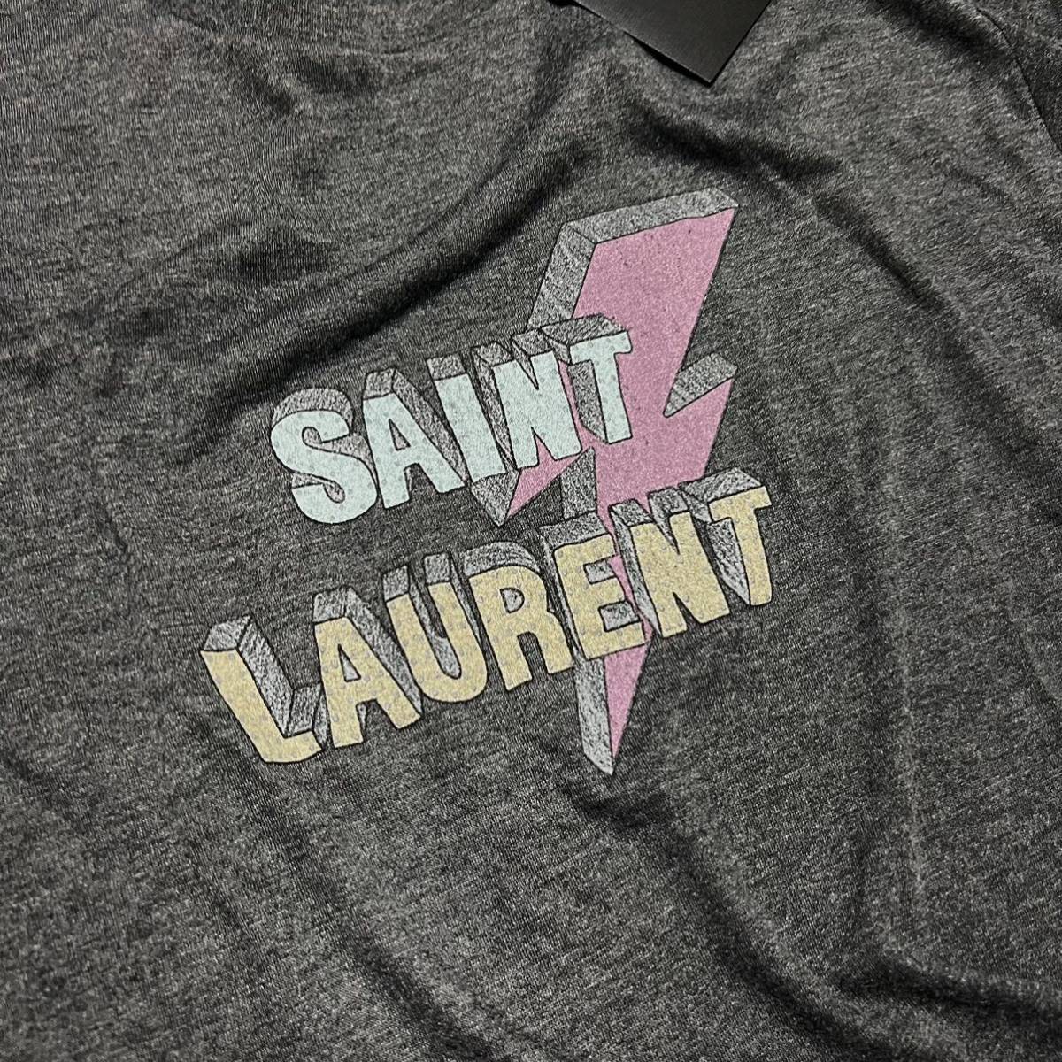 安いセール】 Saint Laurent - saint laurent ライトニングボルトロゴT