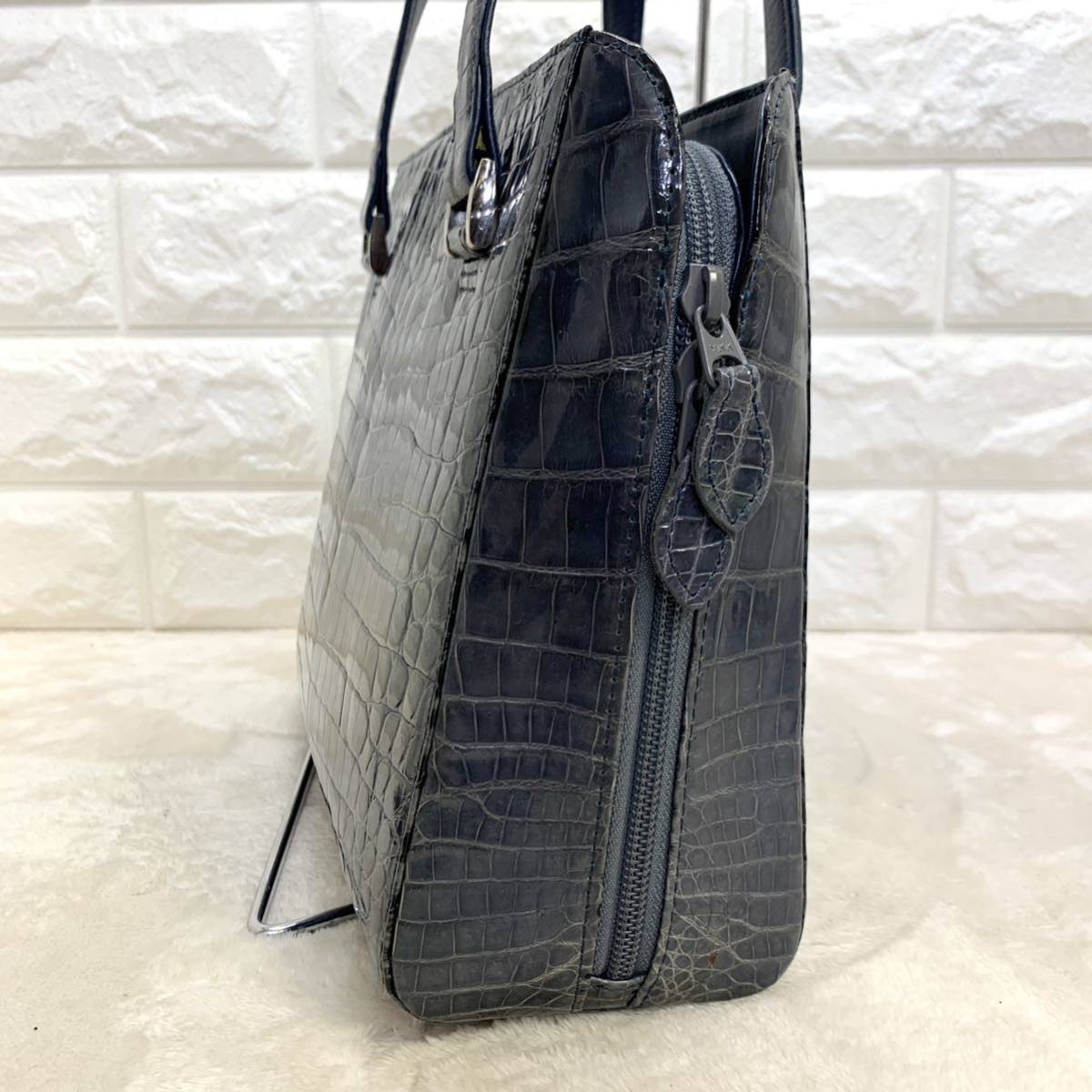 BAGFAN シャイニングクロコ JRA認定 ハンドバッグ コインケース 付