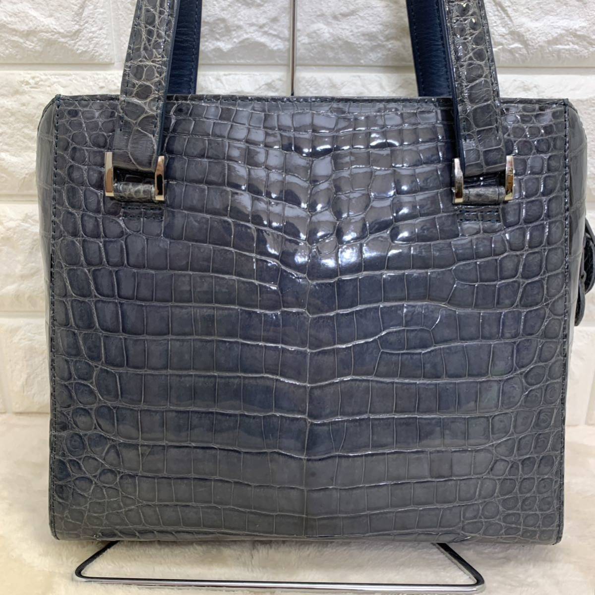 BAGFAN シャイニングクロコ JRA認定 ハンドバッグ コインケース 付