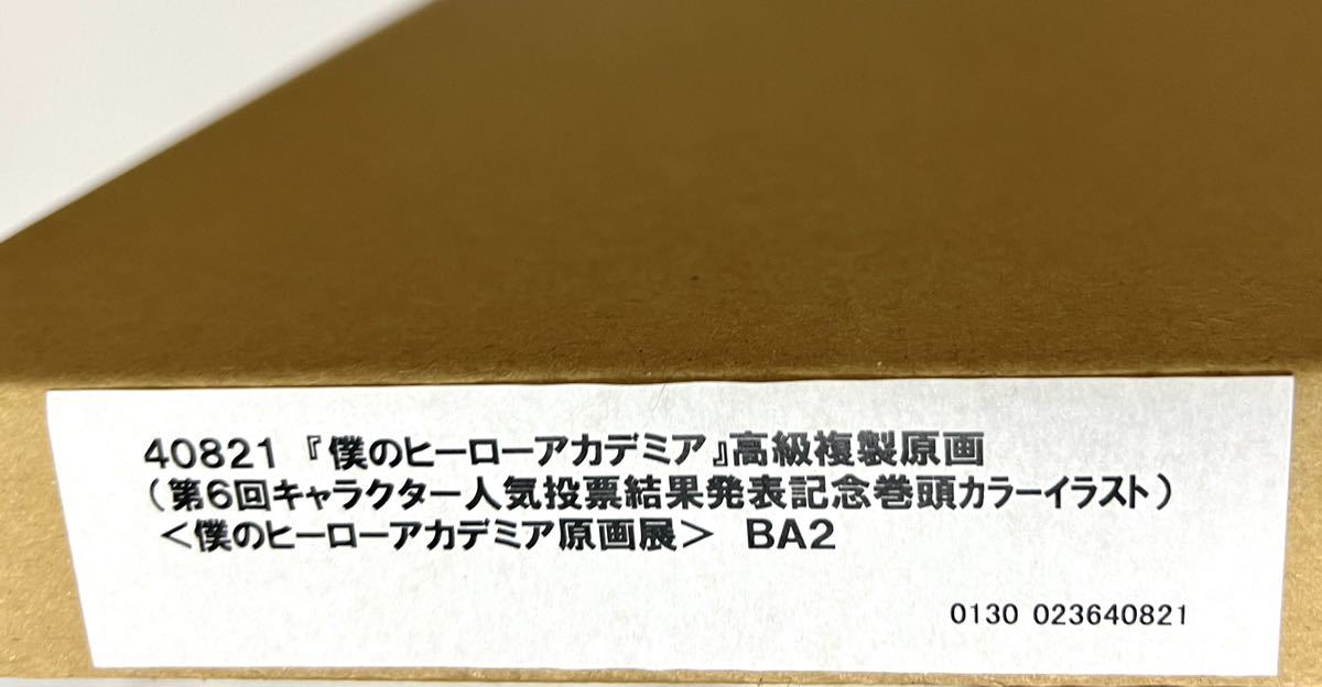 僕のヒーローアカデミア 高級複製原画 第6回キャラクター人気投票結果