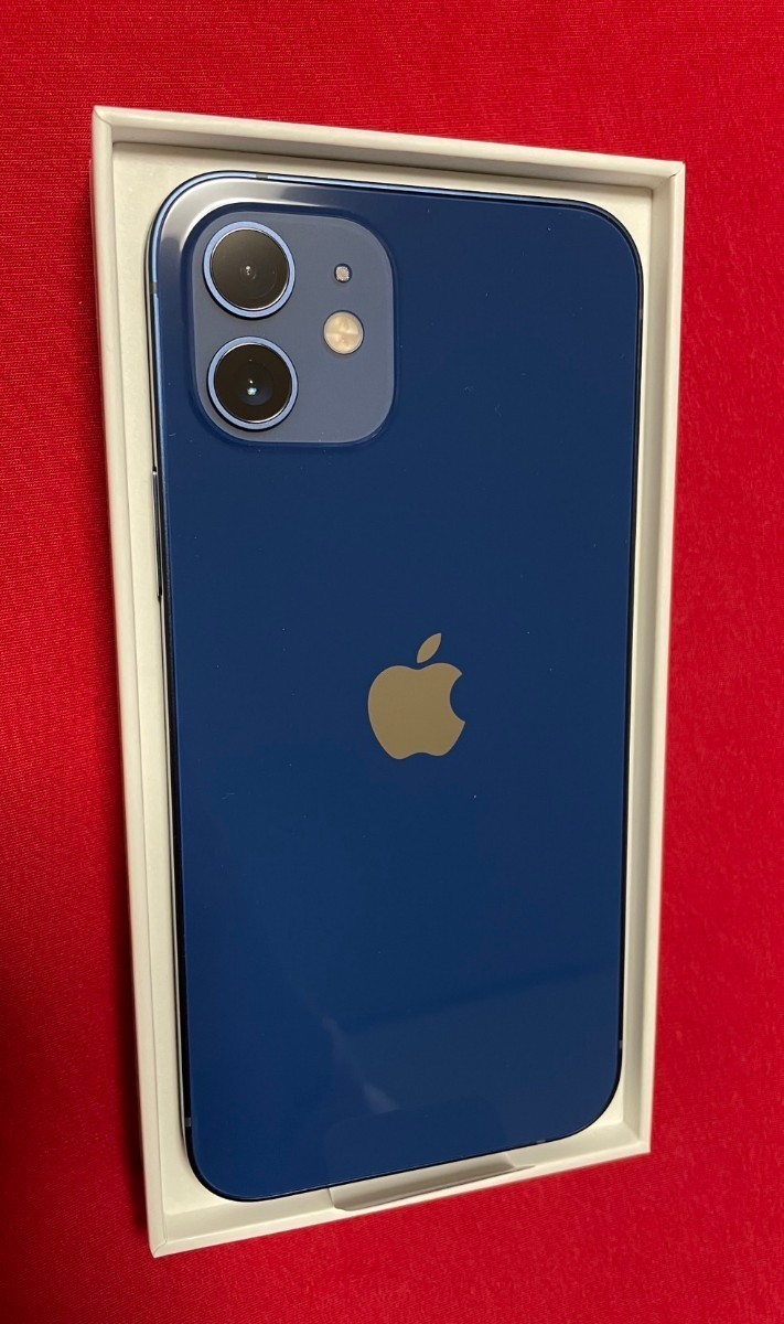 未使用】開封済 Apple iPhone 12 128GB ブルー MGHX3J/A バッテリー100