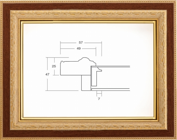 額縁　油絵/油彩額縁 アクリル付 8234-TO F6号 ゴールド/ブラウン_画像1