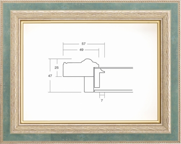 額縁　油絵/油彩額縁 アクリル付 8234-TO P12号 シルバーブルー_画像1