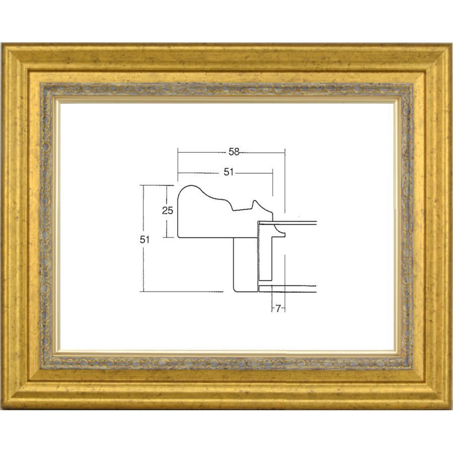 額縁　油絵/油彩額縁 アクリル付 8164-TO F15号 ゴールド_画像1