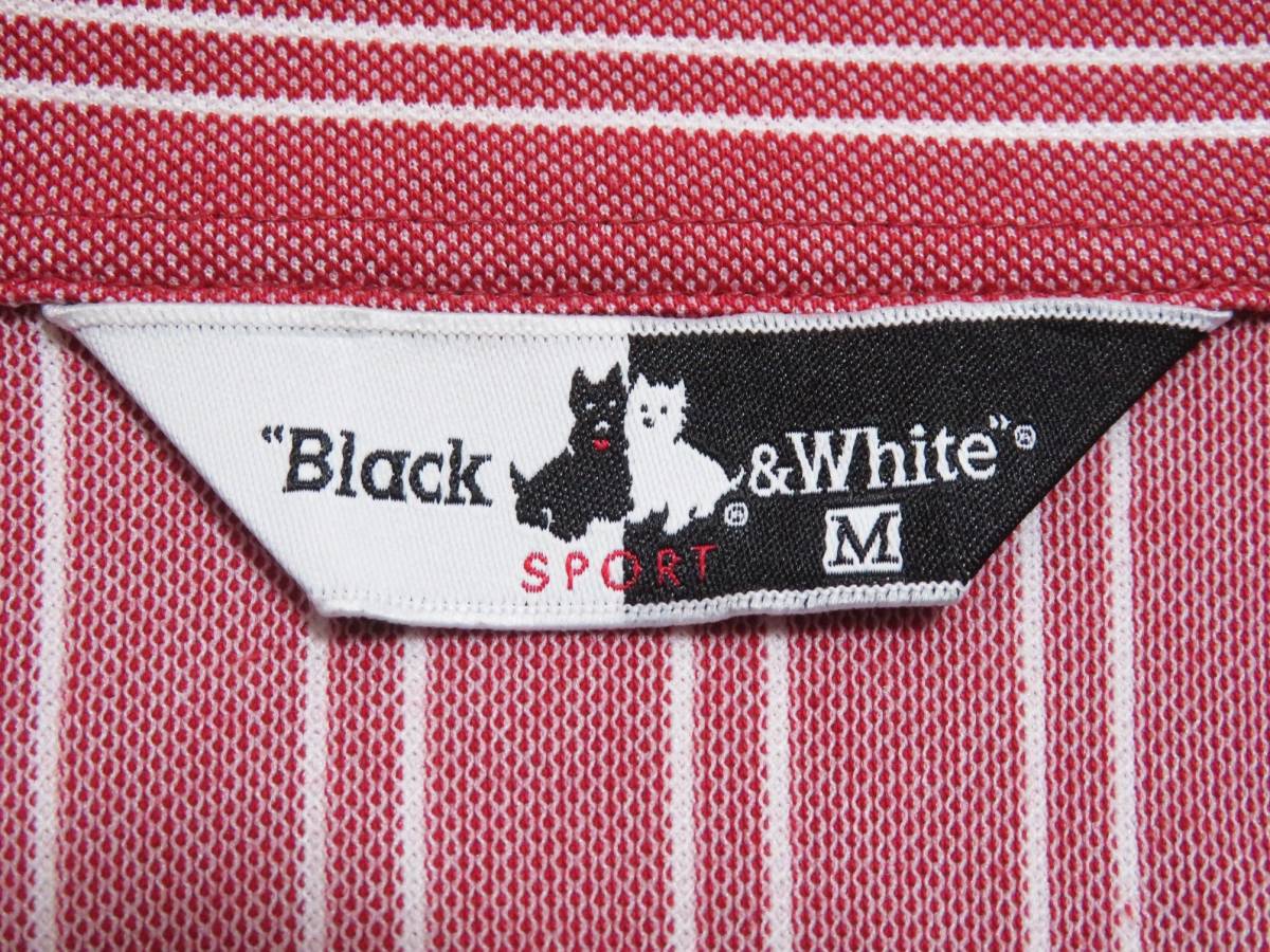  unused . close ultimate beautiful goods Black&White black & white stripe dry shirt button down . sweat speed .UV cut long sleeve golf wear men's M