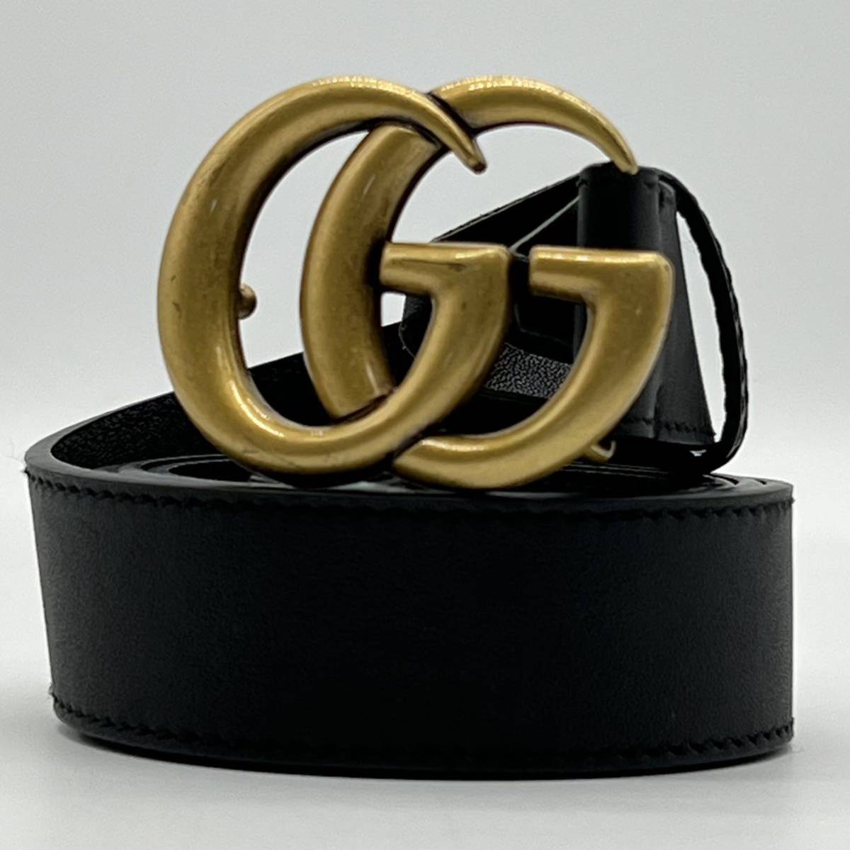 ✨極美品✨ GUCCI ☆グッチ ベルトGG マーモント レザーブラウンメンズ-