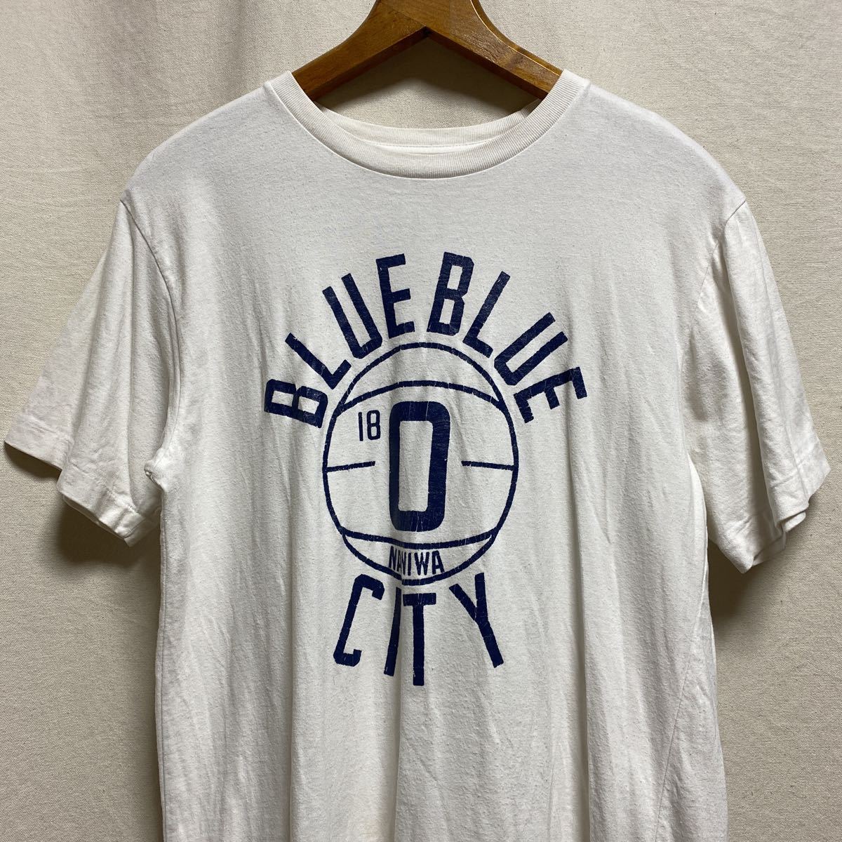 BLUE BLUE NANIWA CITY プリントTシャツ　半袖Tシャツ　ホワイト　ブルーブルー　HRM 聖林公司　ハリラン_画像1