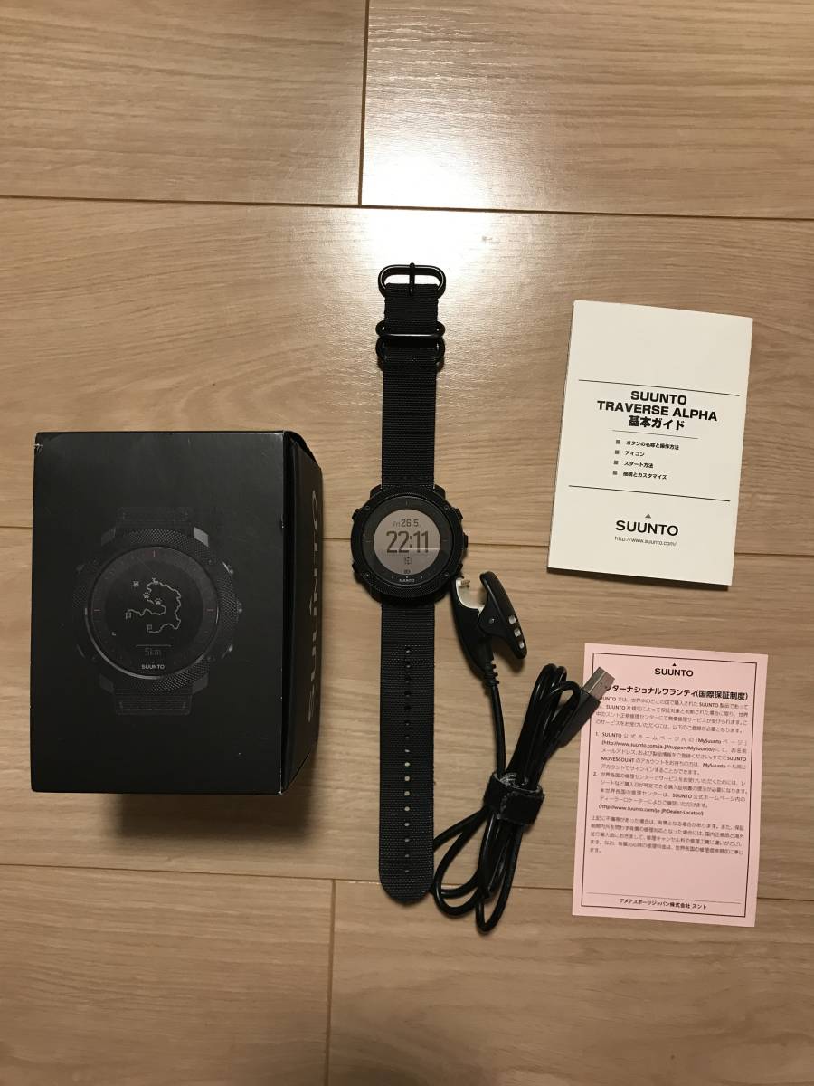 suunto traverse alpha black 中古 初期化済み アウトドア 時計 スント スマートウォッチ_画像1