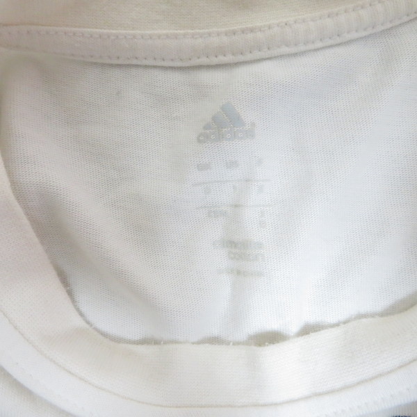 古着 メンズO adidas/アディダス Tシャツ 半袖 胸ロゴ スポーツMIX カジュアル ホワイト G89763_画像9