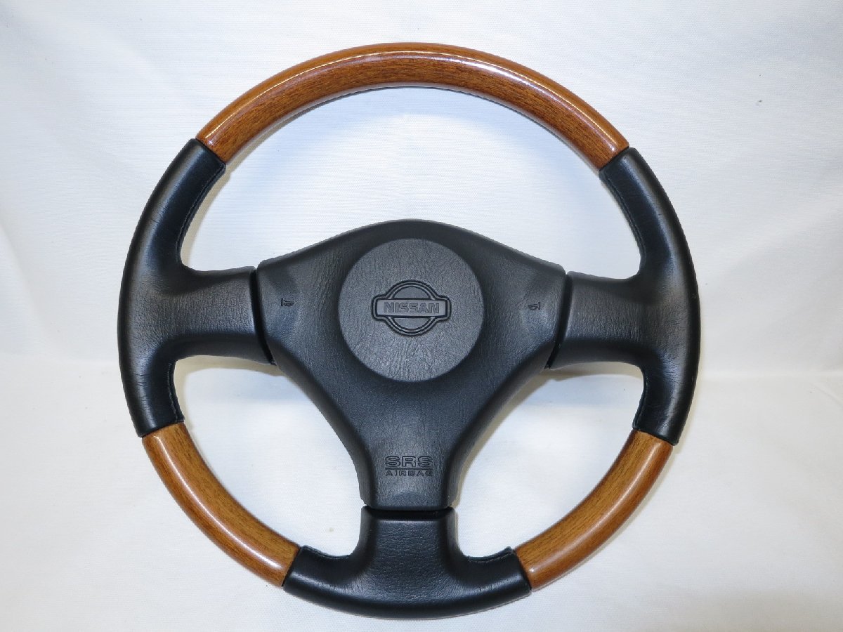  March bolero K11 original wooden steering wheel steering wheel airbag cover Serena C24 Cube Presage control number (W-CIII23)