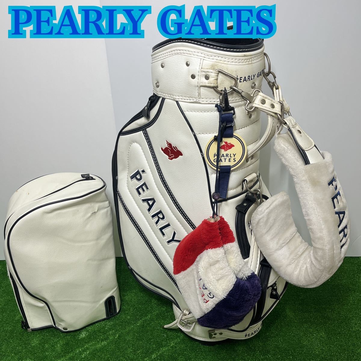 美品】 PEARLY GATES パーリーゲイツ キャディバッグ 白 ホワイト 