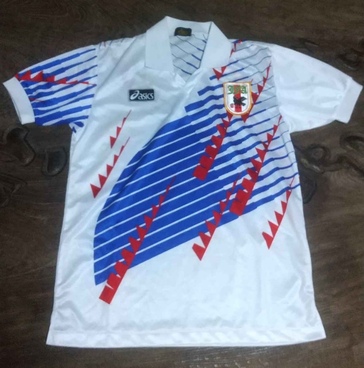 値下げ交渉 1994年 日本代表 asics/アシックス 日本製 検) JFA JAPAN OFFICIAL SHIRT KAZU FIFA WORLD CUP カズ ドーハ ワールドカップ Y2K_画像2