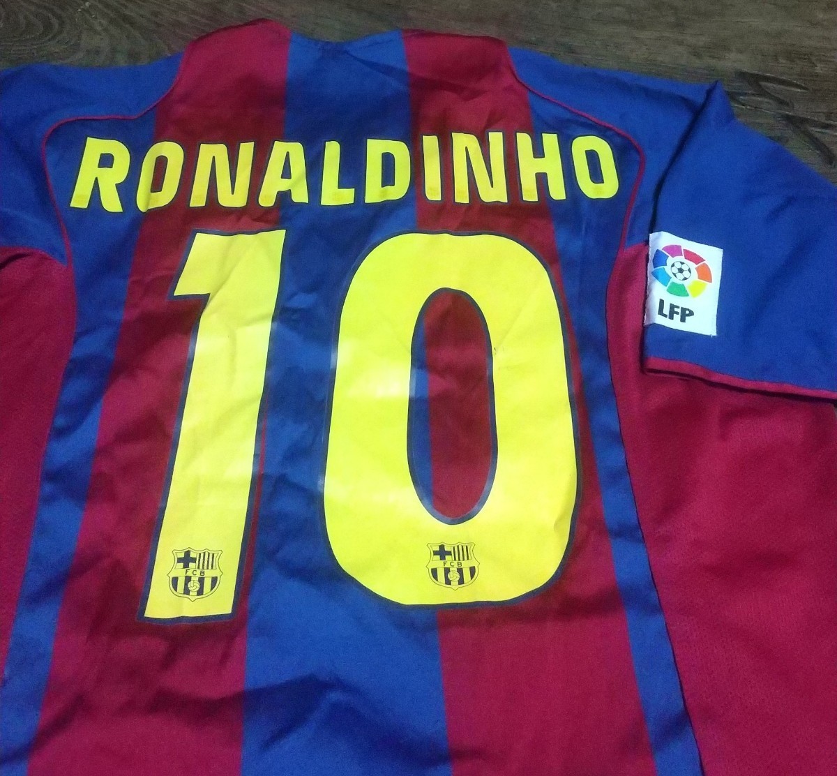 値下交渉 2004-05 ラ・リーガ優勝 FCバルセロナ ロナウジーニョ NIKE 検/ 04 2005 LA LEGA FCB BARCA BARCELONA R10 RONALDINHO BRAZIL Y2K_画像1