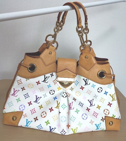 ●LOUIS VUITTON●ハンドバッグ●モノグラム マルチカラー ウルスラ ブロン●USED!!の画像5