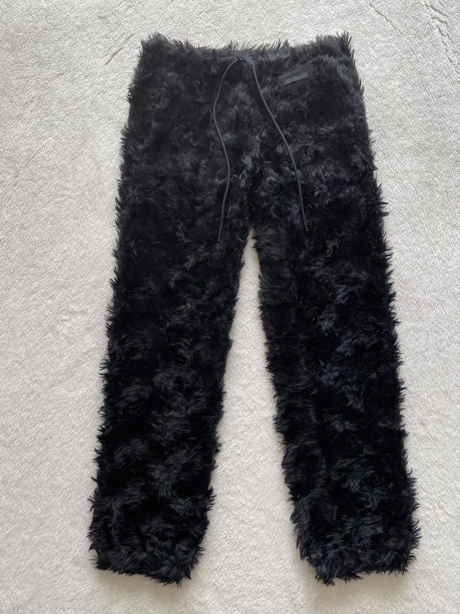 2007AW PRADA size44 イタリア製ブラックモヘアパンツ メンズ 黒 ナイロン プラダ 秋冬 ２００７年