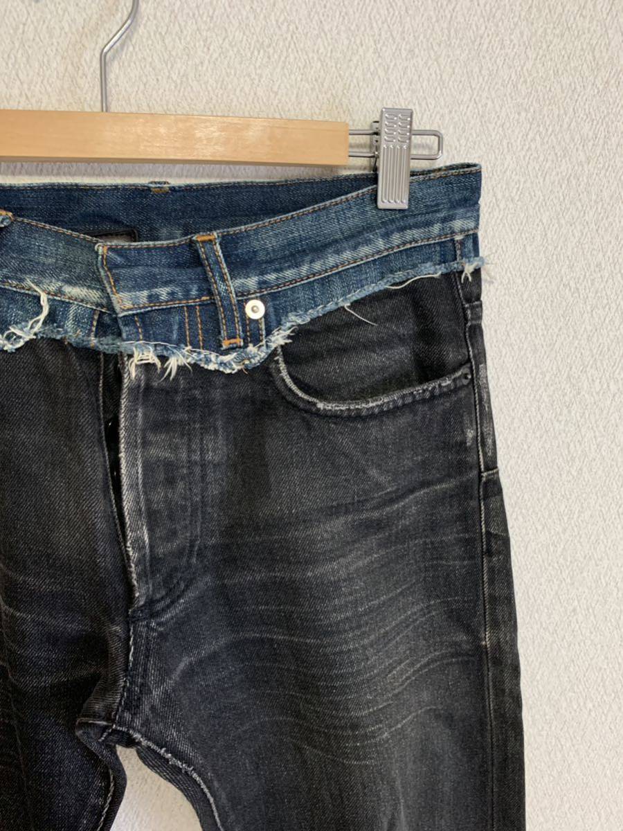 【名作】Dior homme ディオールオム　コンバインデニム　エディスリマンJEANS デニムパンツ 27インチ エディスリマン_画像3