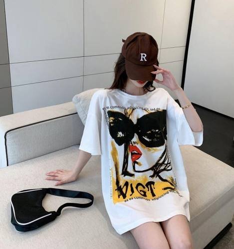 韓国風 女夏新しい 大きいサイズ半袖Tシャツ 気質ファッションTシャツ 学生Tシャツ グレー XL