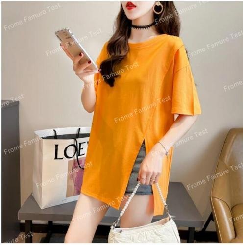 韓国風 レディース 半袖Tシャツ カジュアル ファッション半袖Tシャツ グレー L