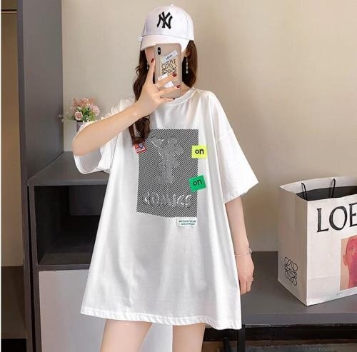 韓国風 レディース 半袖Tシャツ 新しい夏 気質 ファッションTシャツ ホワイト XL