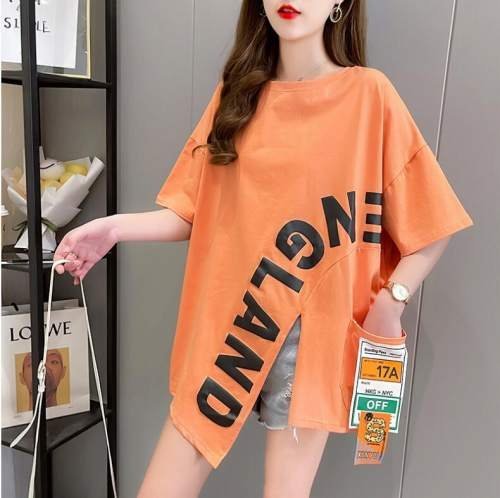 韓国風 レディース 半袖Tシャツ 新しい夏 カジュアル ファッション半袖Tシャツ ピンク XL