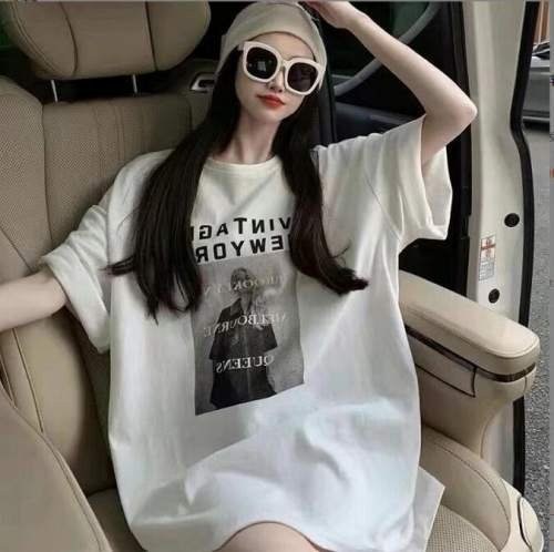韓国風 女夏新しい 大きいサイズ半袖Tシャツ 気質ファッションTシャツ 学生Tシャツ ホワイト 4XL
