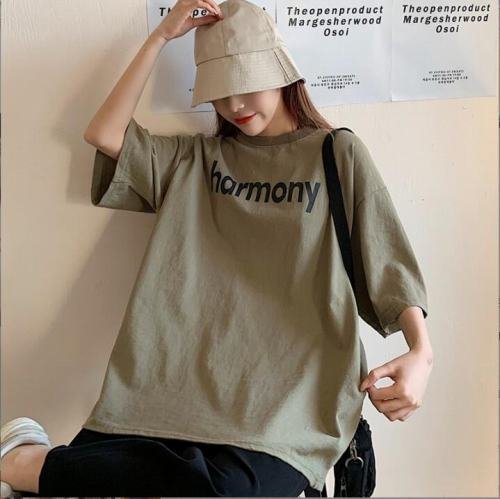 韓国風 レディース 半袖Tシャツ 新しい夏 気質 ファッションTシャツ 学生Tシャツ グレー M