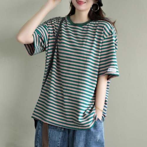 韓国風 レディース 半袖Tシャツ 夏新しい 気質 ファッションTシャツ Tシャツ グリーン L